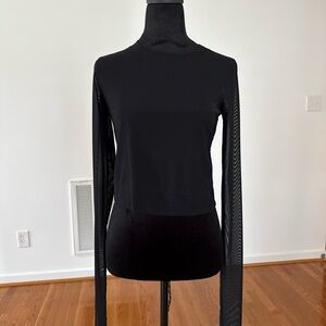 ALO Yoga Black Long Sleeve Mesh Top
